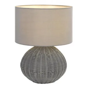 Mohan Rattan Base Table Lamp, Grey by Telbix, a Table & Bedside Lamps for sale on Style Sourcebook