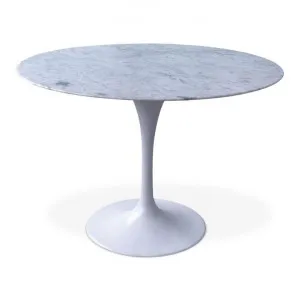 Tulip 90cm Round Marble Dining Table - Eero Saarinen - Aluminium by Interior Secrets - AfterPay Available by Interior Secrets, a Dining Tables for sale on Style Sourcebook