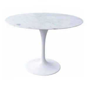 Tulip 100cm Round Marble Dining Table - Aluminium by Interior Secrets - AfterPay Available by Interior Secrets, a Dining Tables for sale on Style Sourcebook