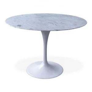 Tulip 120cm Round Marble Dining Table - Aluminium by Interior Secrets - AfterPay Available by Interior Secrets, a Dining Tables for sale on Style Sourcebook