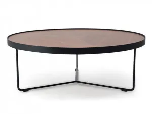 Luna 90cm Round Coffee Table - Walnut Top - Black Frame - Last One by Interior Secrets - AfterPay Available by Interior Secrets, a Coffee Table for sale on Style Sourcebook