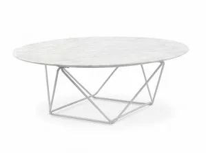 Robin 100cm Round Marble Coffee Table - White Base by Interior Secrets - AfterPay Available by Interior Secrets, a Coffee Table for sale on Style Sourcebook