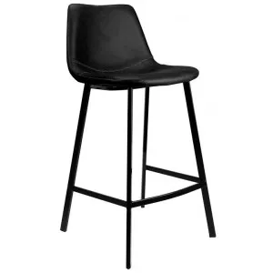 Byrne Faux Leather Counter Stool, Black by Viterbo Modern Furniture, a Bar Stools for sale on Style Sourcebook