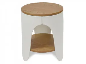 Jackson Round Side Table - Natural and White by Interior Secrets - AfterPay Available by Interior Secrets, a Side Table for sale on Style Sourcebook