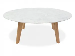 Hunter 100cm Round Marble Coffee Table - Natural by Interior Secrets - AfterPay Available by Interior Secrets, a Coffee Table for sale on Style Sourcebook