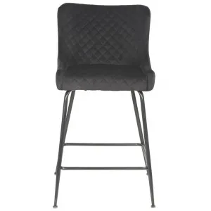 Valencia Velvet Fabric Counter Stool, Black by Viterbo Modern Furniture, a Bar Stools for sale on Style Sourcebook