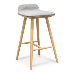 Finn 65cm Fabric Bar Stool - Grey - Natural by Interior Secrets - AfterPay Available by Interior Secrets, a Bar Stools for sale on Style Sourcebook