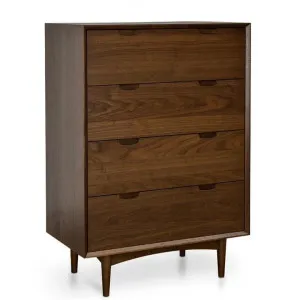 Asta 4 Drawer Chest Tallboy - Walnut by Interior Secrets - AfterPay Available by Interior Secrets, a Dressers & Chests of Drawers for sale on Style Sourcebook