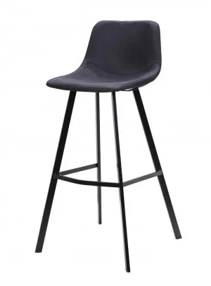 Set Of 2 - Duke 80cm Fabric Bar Stool in Black by Interior Secrets - AfterPay Available by Interior Secrets, a Bar Stools for sale on Style Sourcebook