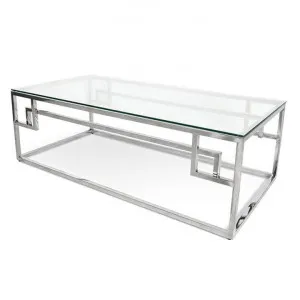 Anderson 1.2m Coffee Table With Tempered Glass - Stainless Steel Base by Interior Secrets - AfterPay Available by Interior Secrets, a Coffee Table for sale on Style Sourcebook