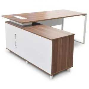 Halo 1.8m Executive Office Desk with Left Return - Walnut - Last One by Interior Secrets - AfterPay Available by Interior Secrets, a Desks for sale on Style Sourcebook