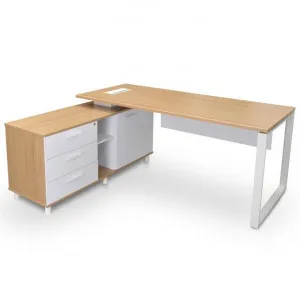 Halo 180cm Executive Office Desk With Left Return - Natural by Interior Secrets - AfterPay Available by Interior Secrets, a Desks for sale on Style Sourcebook