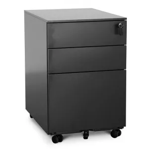 Russel 3 Drawers Mobile Pedestal - Black by Interior Secrets - AfterPay Available by Interior Secrets, a Dressers & Chests of Drawers for sale on Style Sourcebook