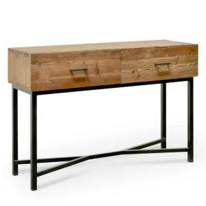 Royce 1.2m Reclaimed Pine Console Table - Black Base by Interior Secrets - AfterPay Available by Interior Secrets, a Console Table for sale on Style Sourcebook