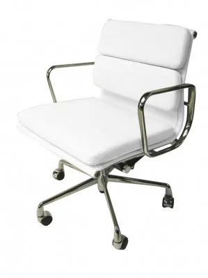 Ashton Low Back Office Chair - White Leather by Interior Secrets - AfterPay Available by Interior Secrets, a Chairs for sale on Style Sourcebook