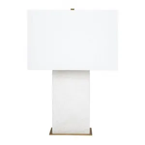 Dominique Alabaster Stone Base Table Lamp, White by Cozy Lighting & Living, a Table & Bedside Lamps for sale on Style Sourcebook
