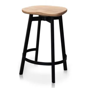 Lewis 65cm Bar Stool - Natural and Matt Black Leg by Interior Secrets - AfterPay Available by Interior Secrets, a Bar Stools for sale on Style Sourcebook