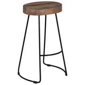 Hannah Timber & Metal Counter Stool, Natural / Black by Dodicci, a Bar Stools for sale on Style Sourcebook