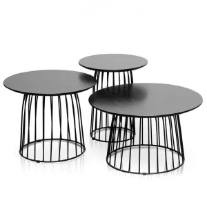 Carmella Round Side Table Set - Black Oak by Interior Secrets - AfterPay Available by Interior Secrets, a Side Table for sale on Style Sourcebook