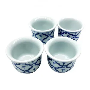 Miyako Hand Painted Ceramic Oriental Teacup, Set of 4 by LIVGGO, a Cups & Mugs for sale on Style Sourcebook