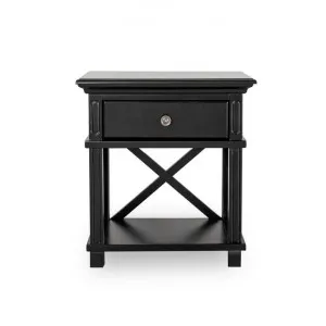 Satarra Black Timber Bedside Table by Interior Secrets - AfterPay Available by Interior Secrets, a Bedside Tables for sale on Style Sourcebook