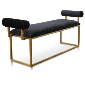 Florence Black Velvet Bench - Brushed Gold Base by Interior Secrets - AfterPay Available by Interior Secrets, a Benches for sale on Style Sourcebook