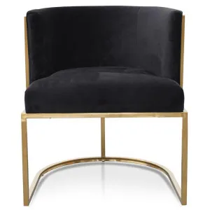 Carma Black Velvet Lounge Chair - Brushed Gold by Interior Secrets - AfterPay Available by Interior Secrets, a Chairs for sale on Style Sourcebook