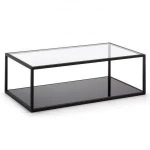 Rowan 110cm Rectangular Glass Coffee Table - Black by Interior Secrets - AfterPay Available by Interior Secrets, a Coffee Table for sale on Style Sourcebook