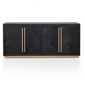 Wilma Wide 180cm Wooden Sideboard - Peppercorn and Brass by Interior Secrets - AfterPay Available by Interior Secrets, a Sideboards, Buffets & Trolleys for sale on Style Sourcebook