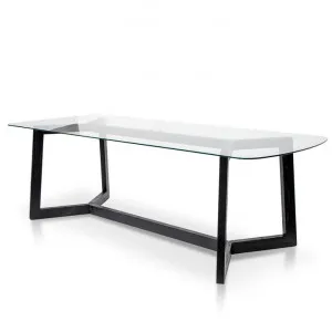 Massey 2.4m Dining Table - Glass Top with Black Base by Interior Secrets - AfterPay Available by Interior Secrets, a Dining Tables for sale on Style Sourcebook