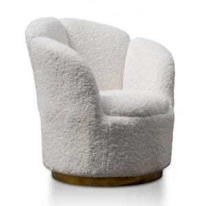 Elmer Lounge Chair - White with Brass Gold Base by Interior Secrets - AfterPay Available by Interior Secrets, a Chairs for sale on Style Sourcebook