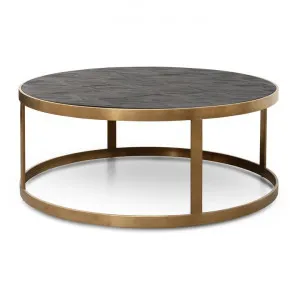 Alenzo Round Coffee Table - Black - Golden Base by Interior Secrets - AfterPay Available by Interior Secrets, a Coffee Table for sale on Style Sourcebook