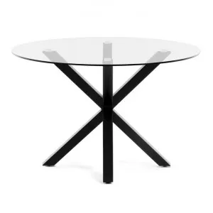 Arya 119cm Round Glass Dining Table by Interior Secrets - AfterPay Available by Interior Secrets, a Dining Tables for sale on Style Sourcebook