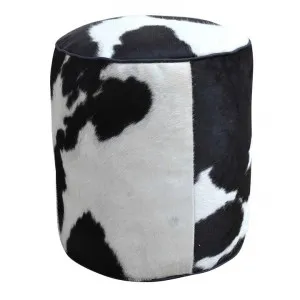 Yaris Cowhide Round Ottoman by Philbee Interiors, a Ottomans for sale on Style Sourcebook