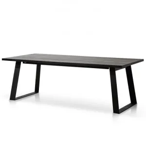 Hudson 2.2m Straight Top Dining table - Black Rustic Oak - Metal Legs by Interior Secrets - AfterPay Available by Interior Secrets, a Dining Tables for sale on Style Sourcebook