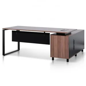 Halo 1.8m Executive Desk Left Return with Black Legs - Walnut by Interior Secrets - AfterPay Available by Interior Secrets, a Desks for sale on Style Sourcebook