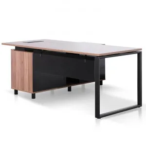 Halo 1.8m Executive Desk Right Return with Black Legs - Walnut by Interior Secrets - AfterPay Available by Interior Secrets, a Desks for sale on Style Sourcebook