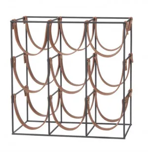 Orell 9 Bottles PU Leather Wine Rack - Tan by Interior Secrets - AfterPay Available by Interior Secrets, a Wine Racks for sale on Style Sourcebook