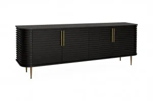 Domenic 2.2m Buffet Unit - Textured Espresso Black by Interior Secrets - AfterPay Available by Interior Secrets, a Sideboards, Buffets & Trolleys for sale on Style Sourcebook