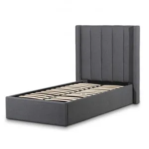 Betsy Fabric Single Bed Frame - Charcoal Grey with Storage by Interior Secrets - AfterPay Available by Interior Secrets, a Beds & Bed Frames for sale on Style Sourcebook