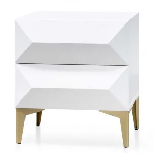 Olson Wooden Side Table - White with Gold Legs by Interior Secrets - AfterPay Available by Interior Secrets, a Side Table for sale on Style Sourcebook