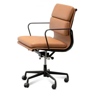 Ashton Low Back Office Chair - Saddle Tan in Black Frame by Interior Secrets - AfterPay Available by Interior Secrets, a Chairs for sale on Style Sourcebook