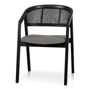 Molina Black Wood Dining Chair - Grey Seat by Interior Secrets - AfterPay Available by Interior Secrets, a Dining Chairs for sale on Style Sourcebook