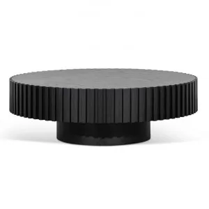 Alfaro Oak Round Coffee Table - Black by Interior Secrets - AfterPay Available by Interior Secrets, a Coffee Table for sale on Style Sourcebook