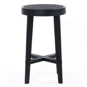Cape Byron Oak Timber Kitchen Stool, Black by Cozy Lighting & Living, a Bar Stools for sale on Style Sourcebook