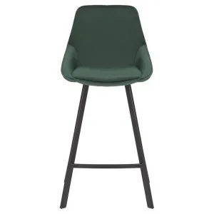 Nemo Commercial Grade Velvet Fabric High Back Kitchen Stool, Green by Cora Bona, a Bar Stools for sale on Style Sourcebook
