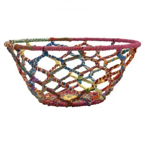 Amita Fabric Wrapped Iron Decor Bowl, Large by Casa Uno, a Decorative Plates & Bowls for sale on Style Sourcebook