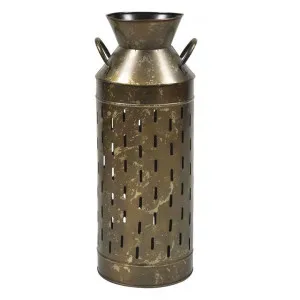 Theresa Iron Decor Bottle Vase, Medium, Antique Brass by Casa Uno, a Vases & Jars for sale on Style Sourcebook
