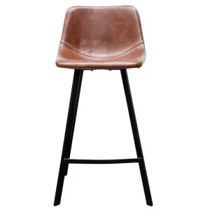 Olera Faux Leather Counter Stool, Set of 2, Brown / Black by Conception Living, a Bar Stools for sale on Style Sourcebook