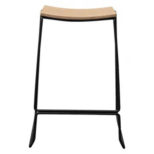 Kiel Metal Counter Stool, Timber Seat, Natural / Black by Conception Living, a Bar Stools for sale on Style Sourcebook